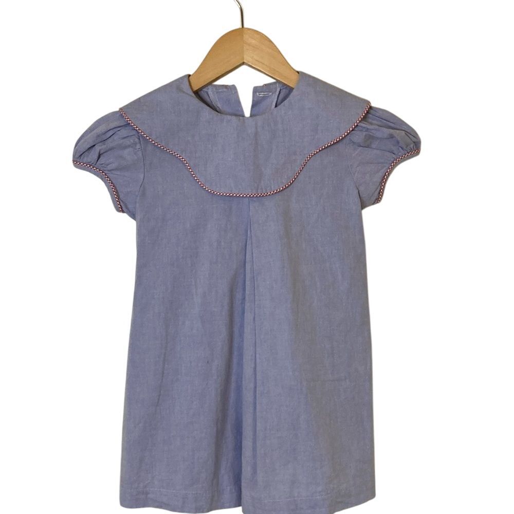 Anvy Kids Short Sleeve Nautical Dress Size‎ 4 Blue Red White A Line